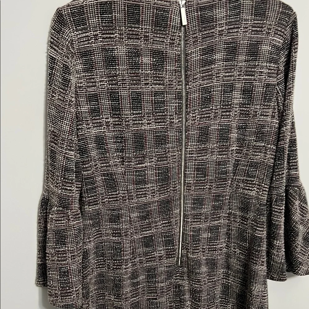 Elegant Plaid Bell Sleeve Dress